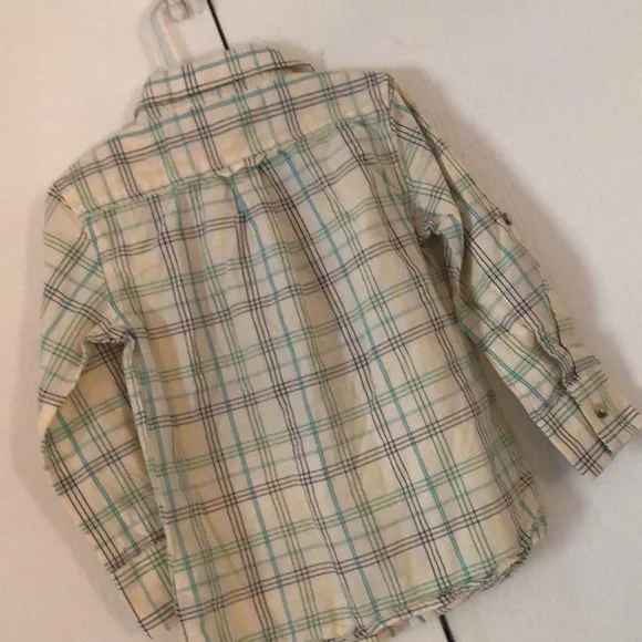 Boys rugged spring Easter butts plaid flannel long sleeve shirt - Picture 7 of 12